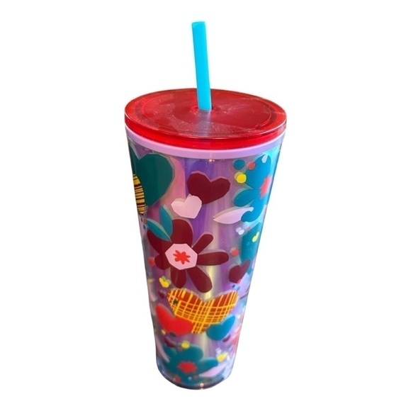 Starbucks Tumbler 2023 Valentine Venti Acrylic Tumbler with Hearts and Flowers - Picture 14 of 14